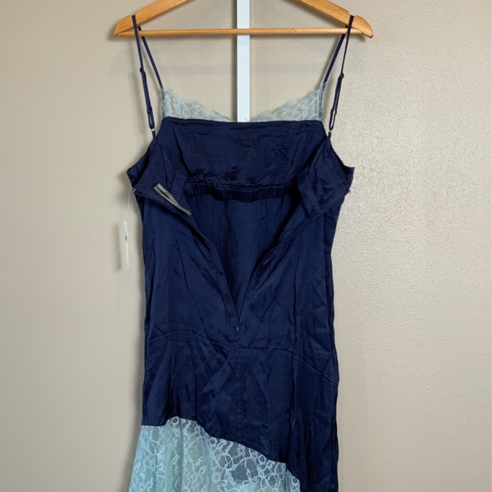 Anthropologie Lace-Trimmed Asymmetrical Midi Slip Dress - Picture 12 of 15